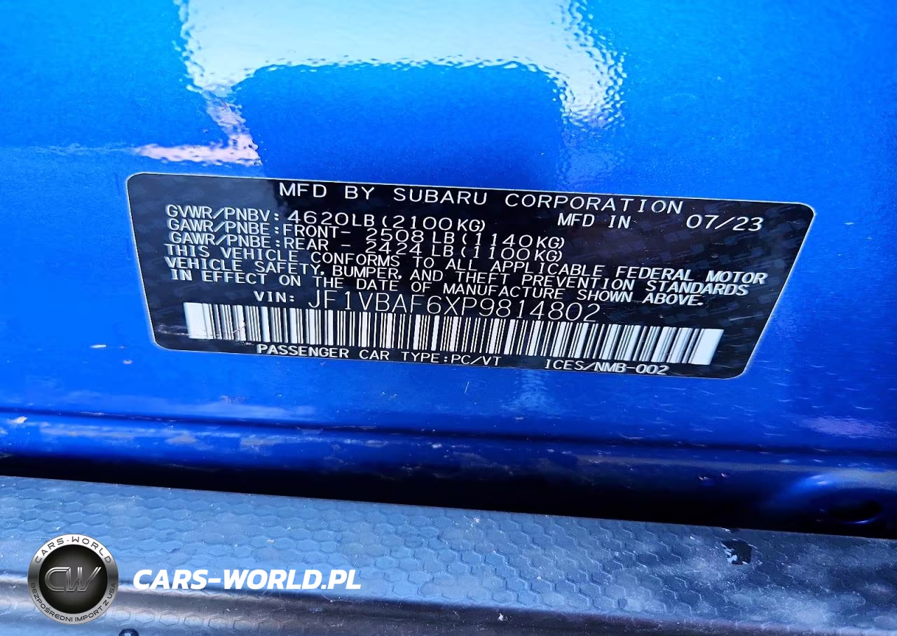 2023 Subaru Wrx Premium VIN:JF1VBAF6XP9814802 - 13