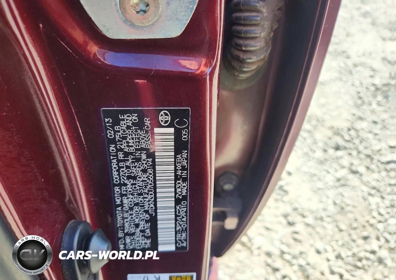 2013 Toyota Prius Persona Series Se VIN:JTDKN3DU7D5608194 - 12