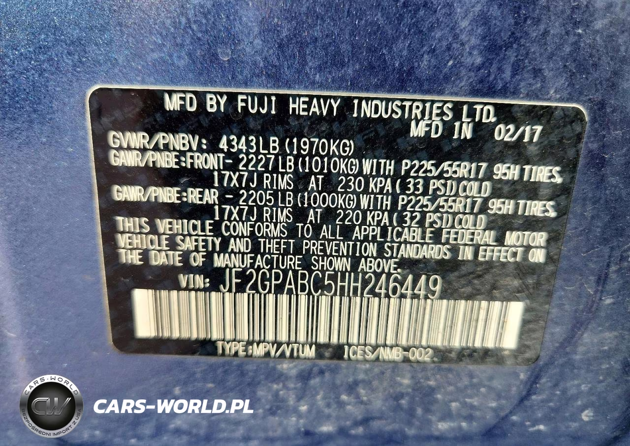 2017 Subaru Crosstrek Premium VIN:JF2GPABC5HH246449 - 13