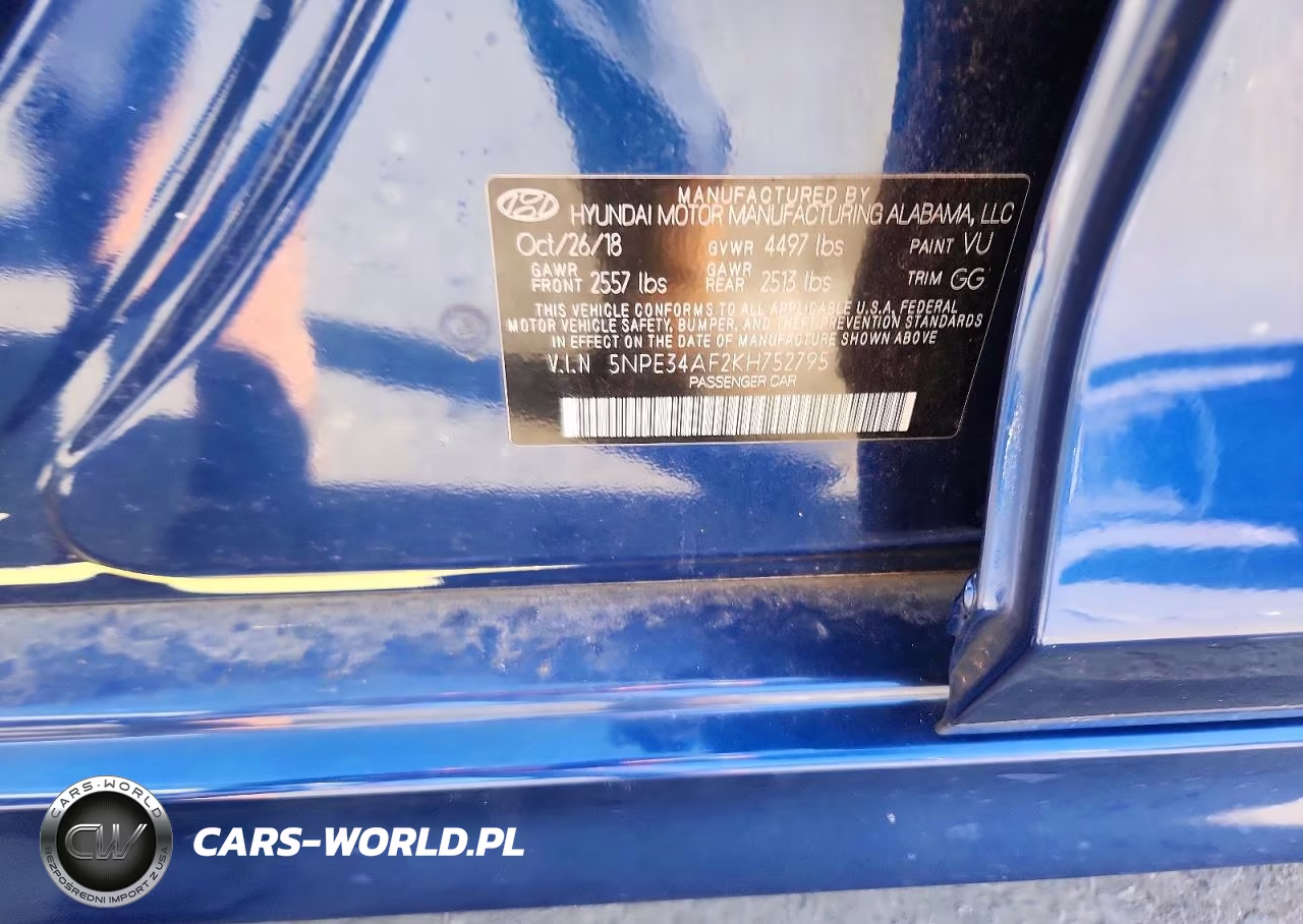 2019 Hyundai Sonata Sel VIN:5NPE34AF2KH752795 - 13