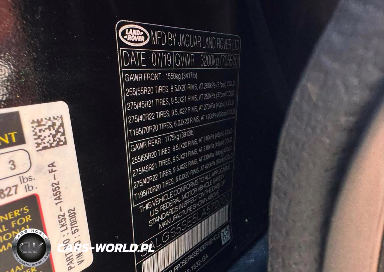 2020 Land Rover Range Rover P525 Hse VIN:SALGS5SE5LA570002 - 10