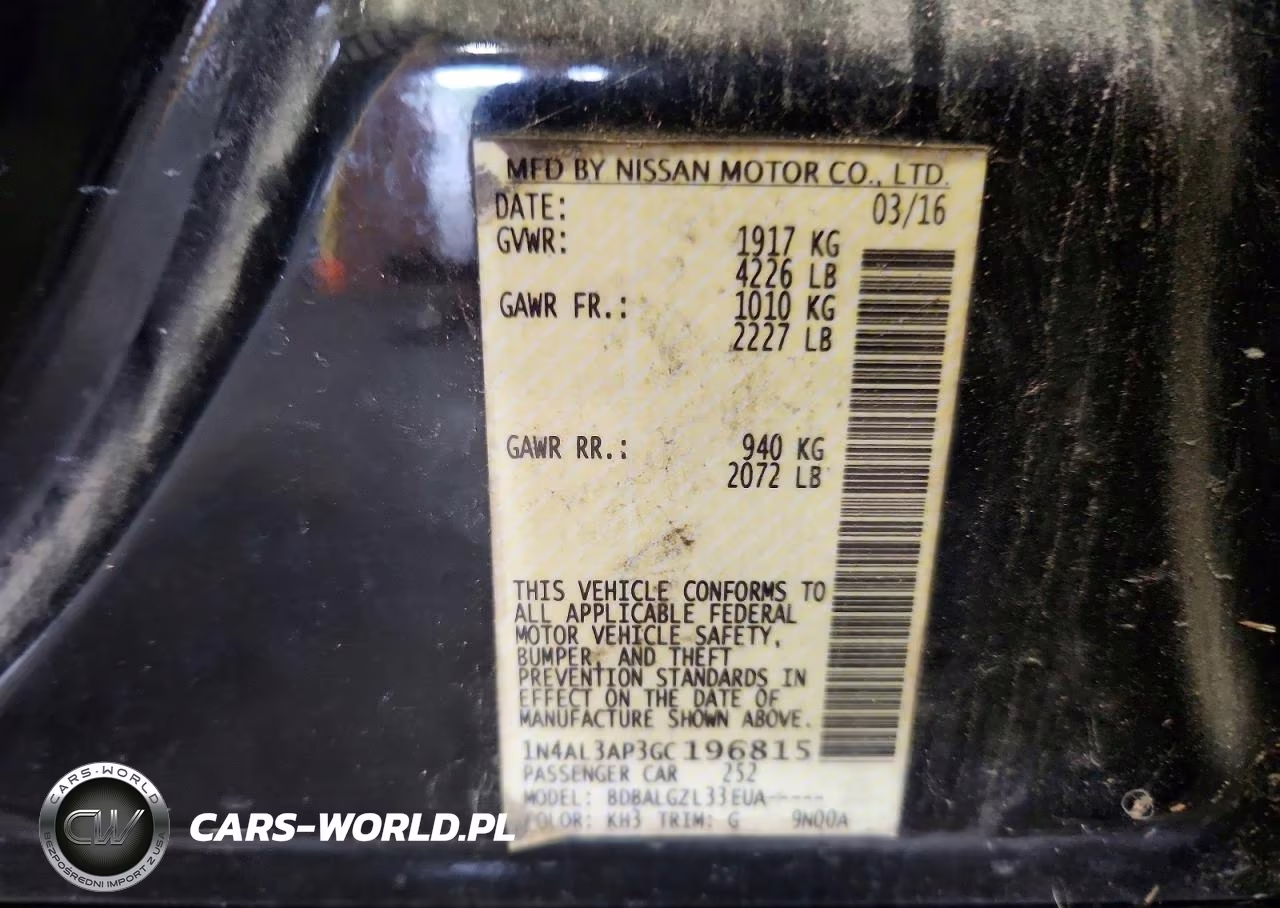 2016 Nissan Altima 2.5 S VIN:1N4AL3AP3GC196815 - 13