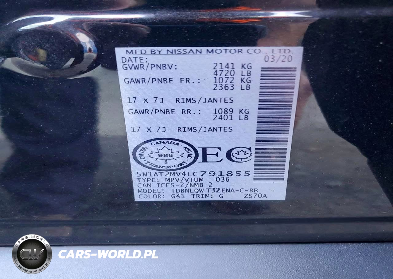 2020 Nissan Rogue S VIN:5N1AT2MV4LC791855 - 13