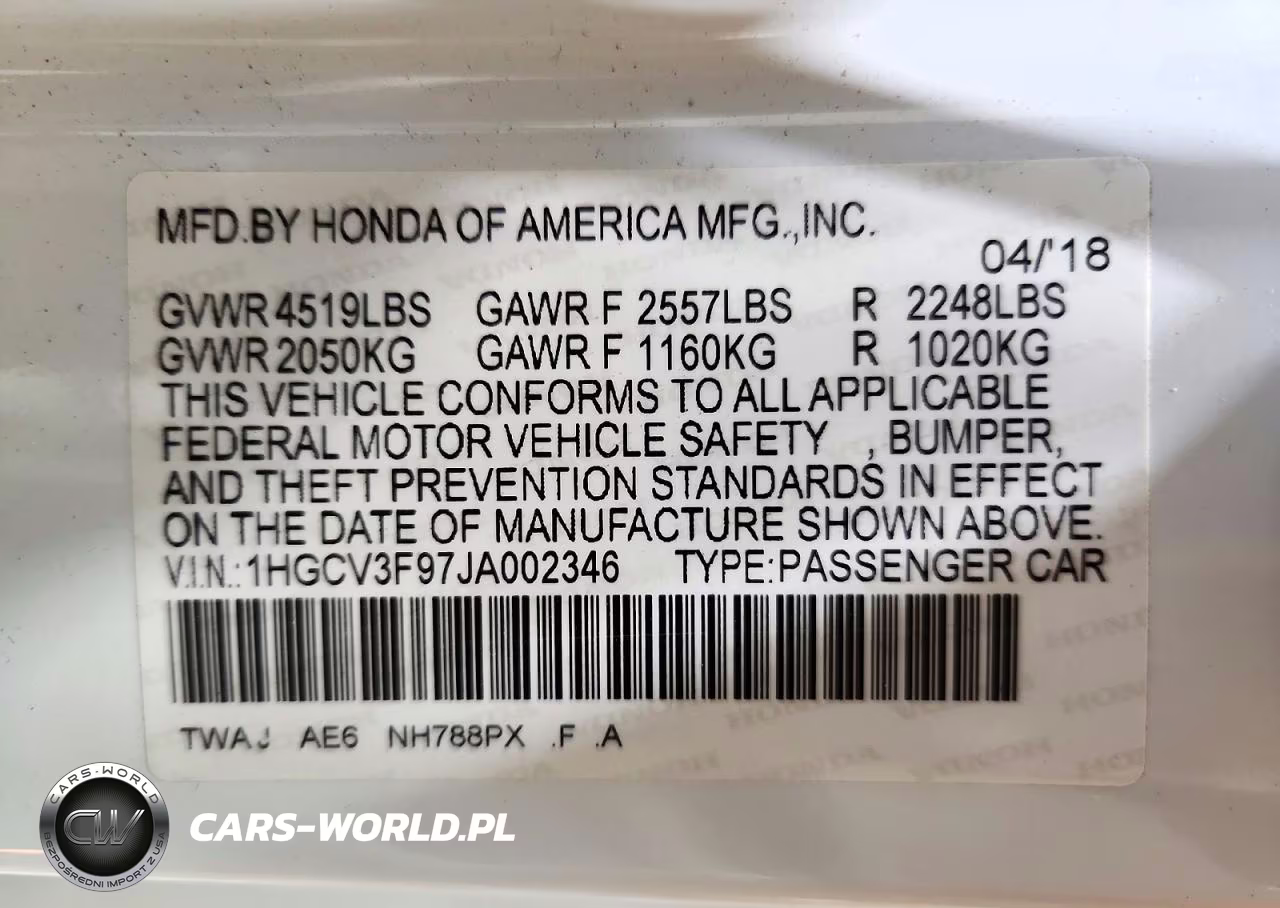 2018 Honda Accord Touring Hybrid VIN:1HGCV3F97JA002346 - 13