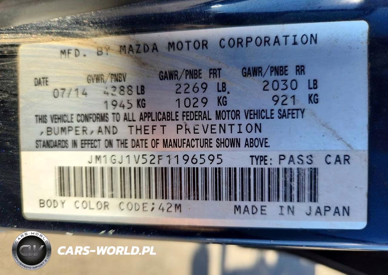 2015 Mazda 6 Touring VIN:JM1GJ1V52F1196595 - 12