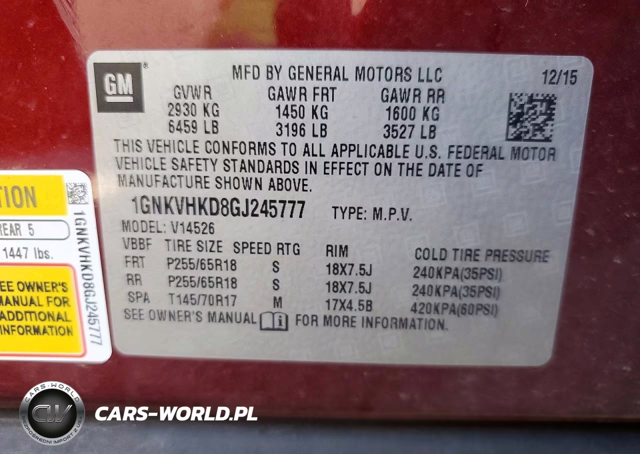 2016 Chevrolet Traverse Lt VIN:1GNKVHKD8GJ245777 - 13