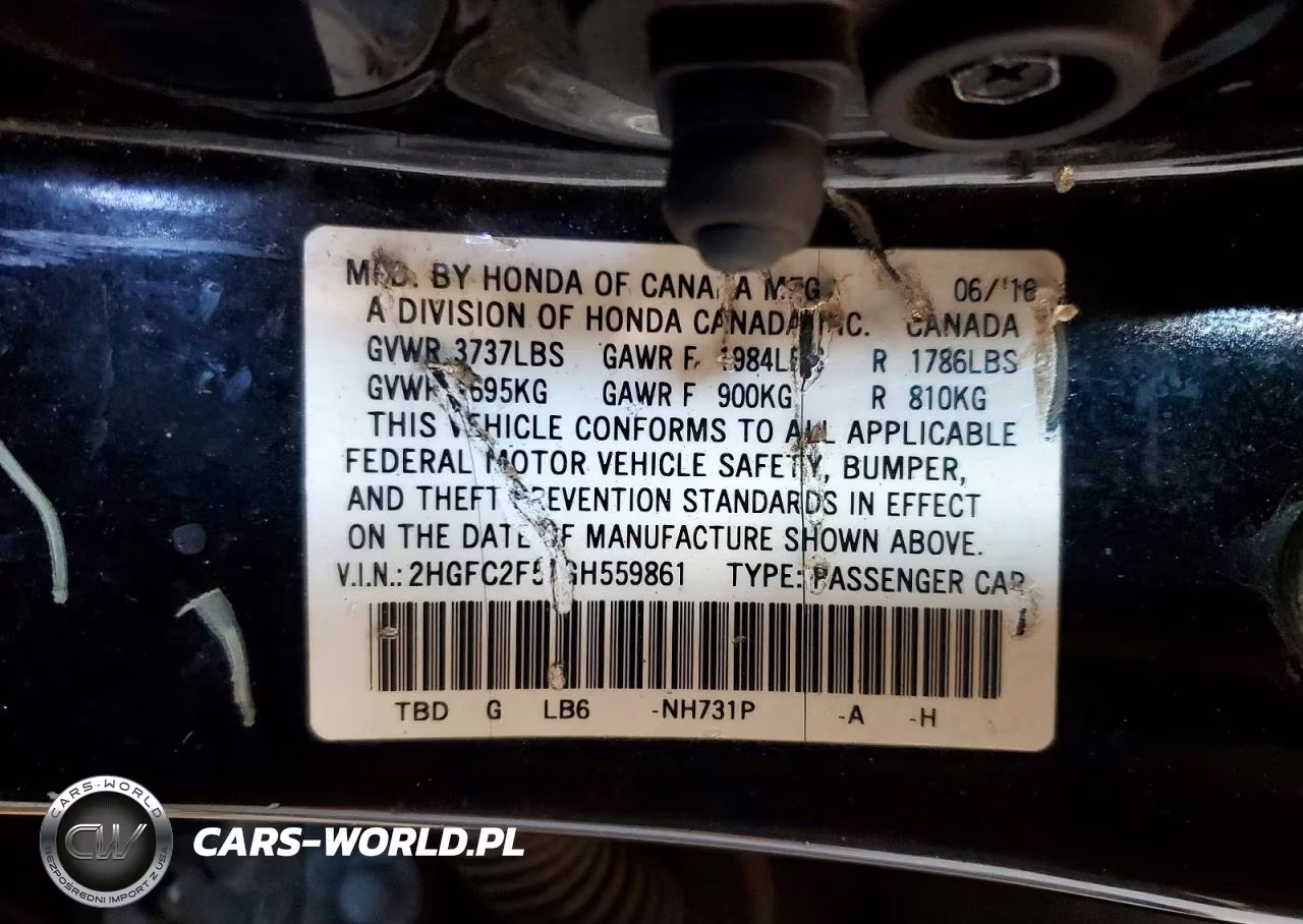 2016 Honda Civic Lx VIN:2HGFC2F57GH559861 - 13