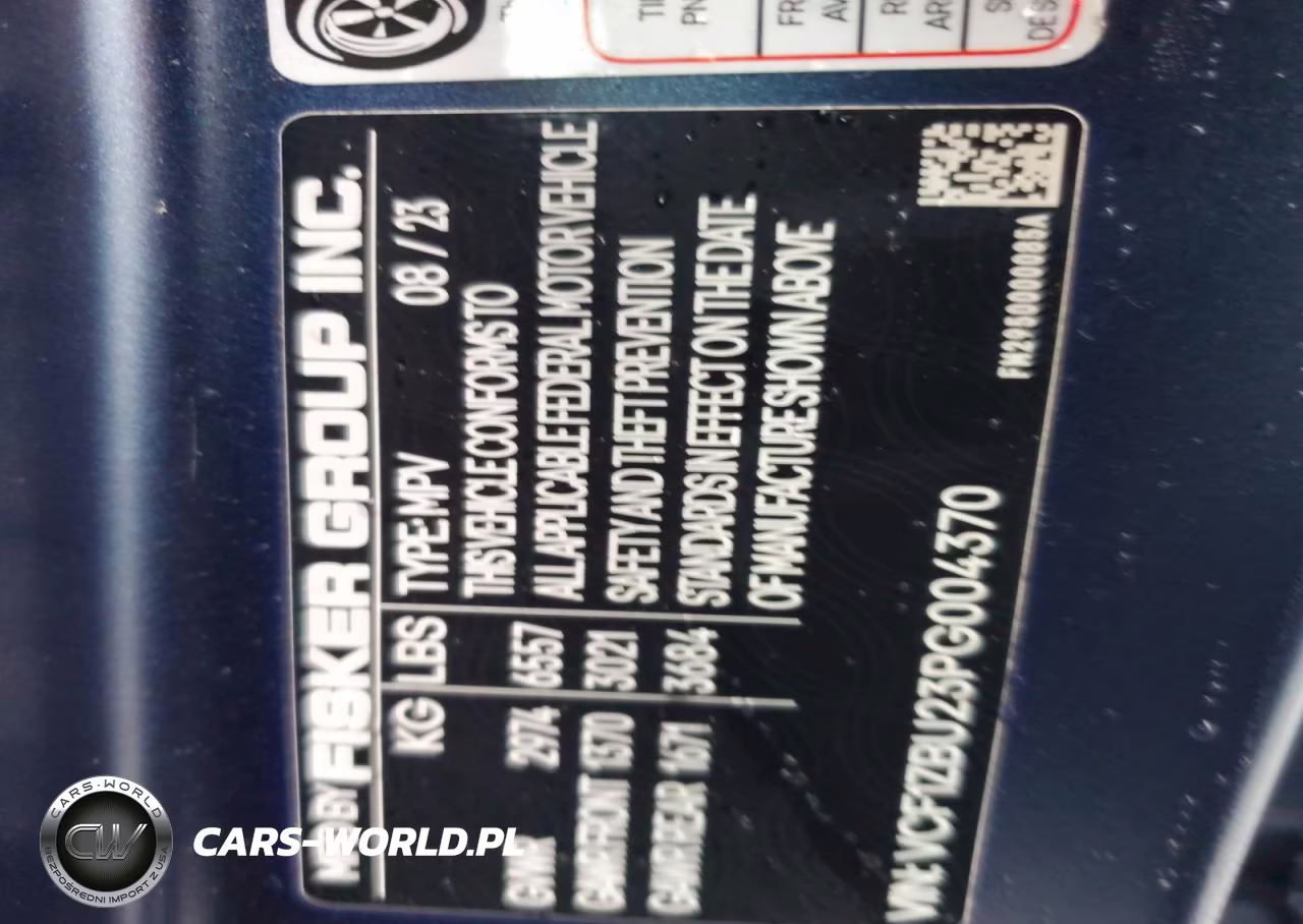 2023 Fisker Ocean One VIN:VCF1ZBU23PG004370 - 13
