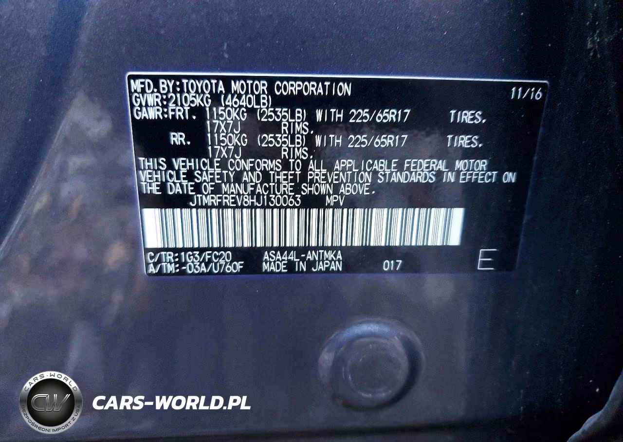 2017 Toyota Rav4 Xle VIN:JTMRFREV8HJ130063 - 13