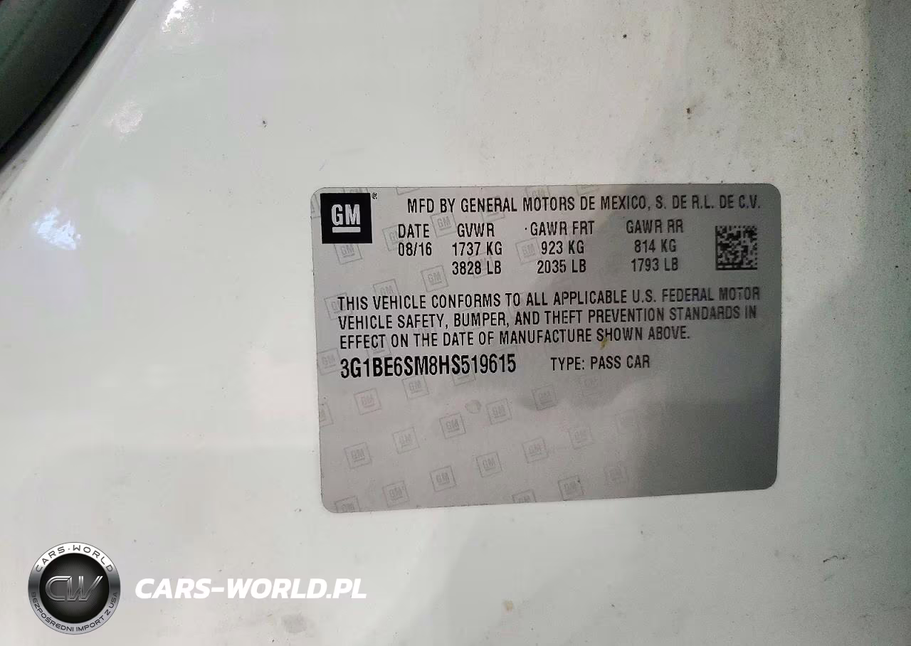 2017 Chevrolet Cruze Lt VIN:3G1BE6SM8HS519615 - 13
