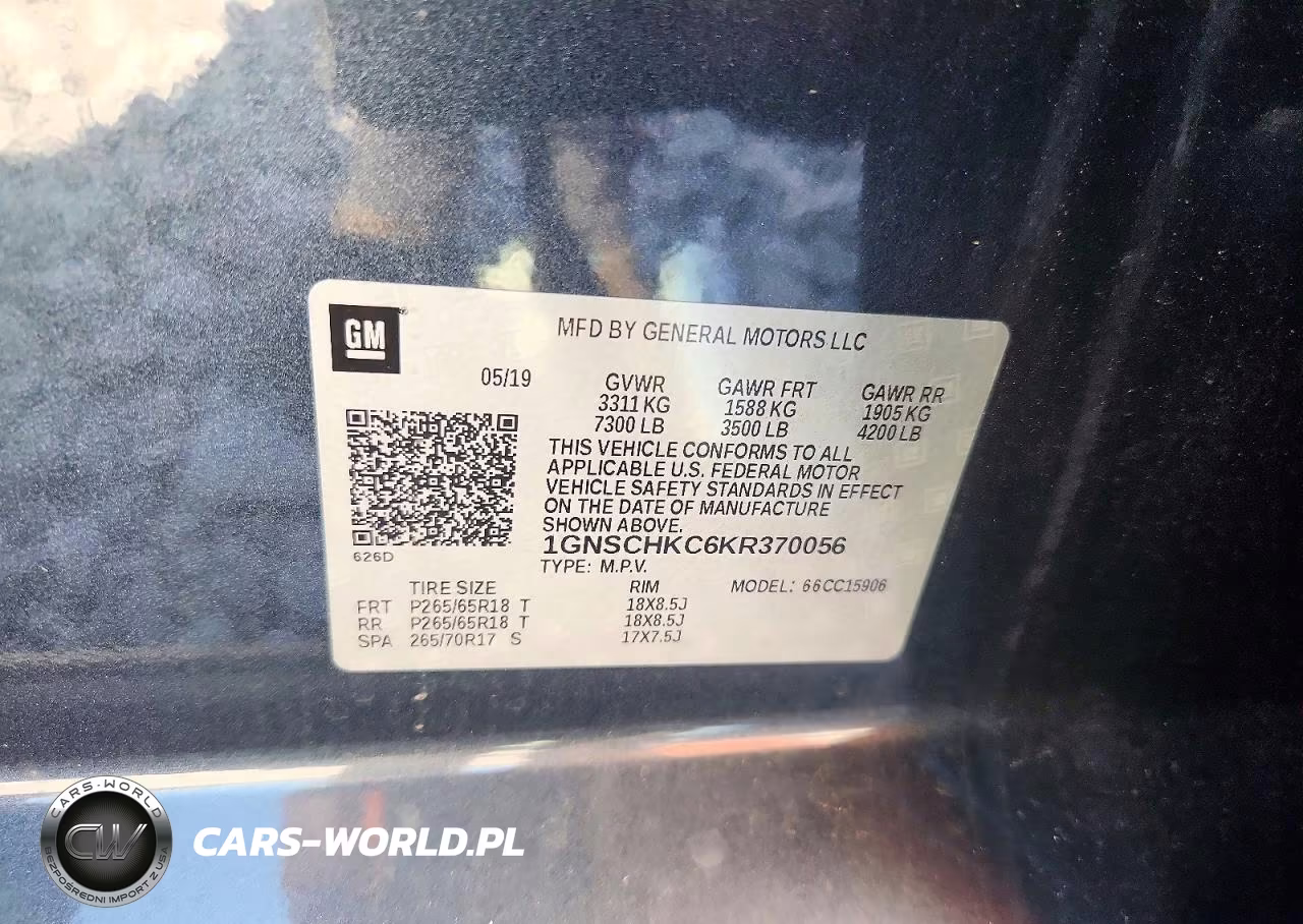 2019 Chevrolet Suburban C1500 Lt VIN:1GNSCHKC6KR370056 - 13