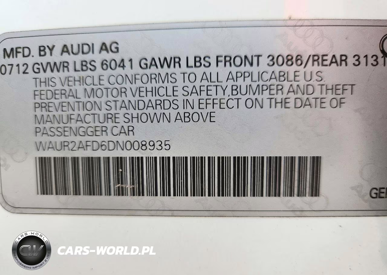 2013 Audi A8 L Quattro VIN:WAUR2AFD6DN008935 - 12