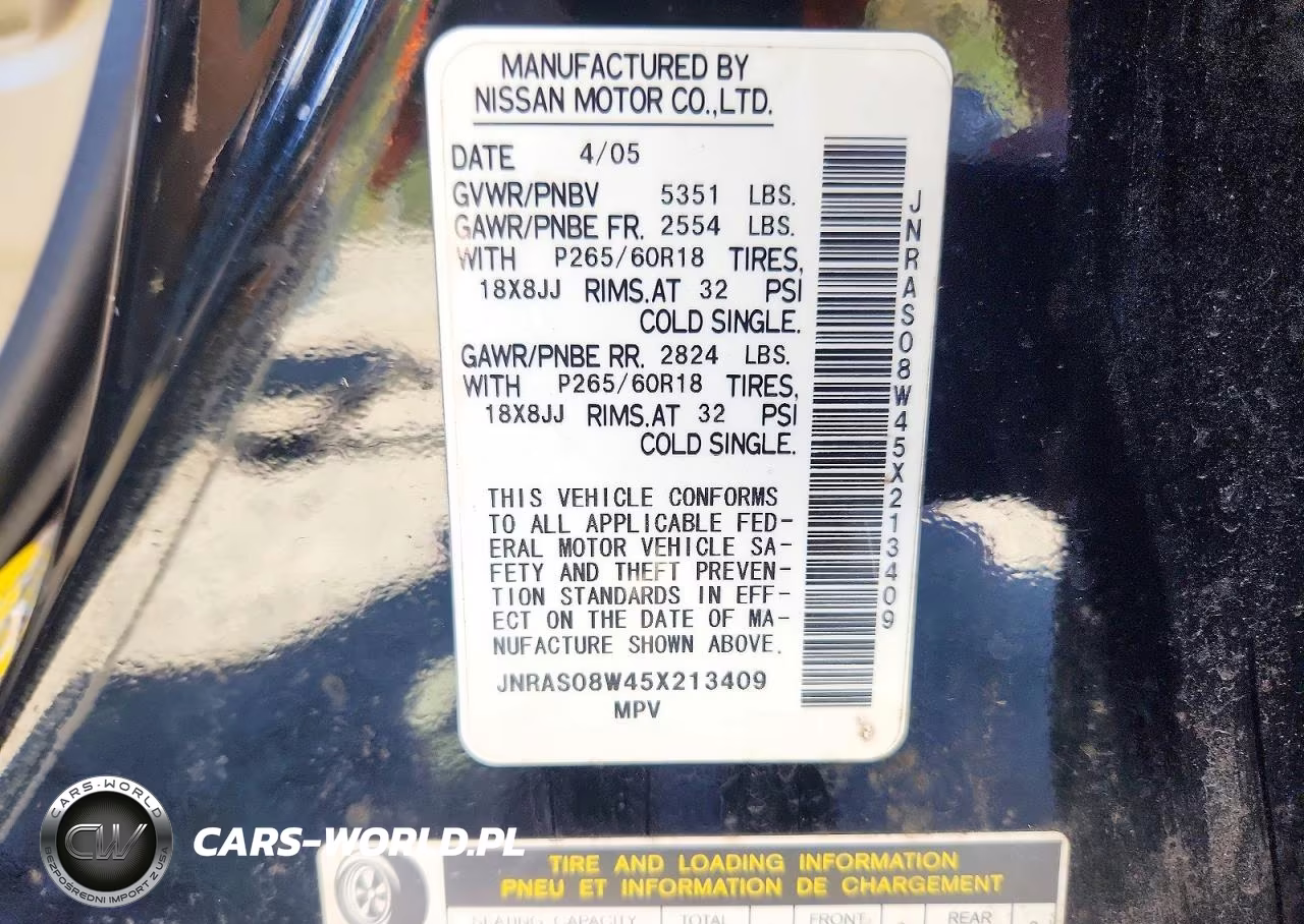 2005 Infiniti Fx35 Base VIN:JNRAS08W45X213409 - 13