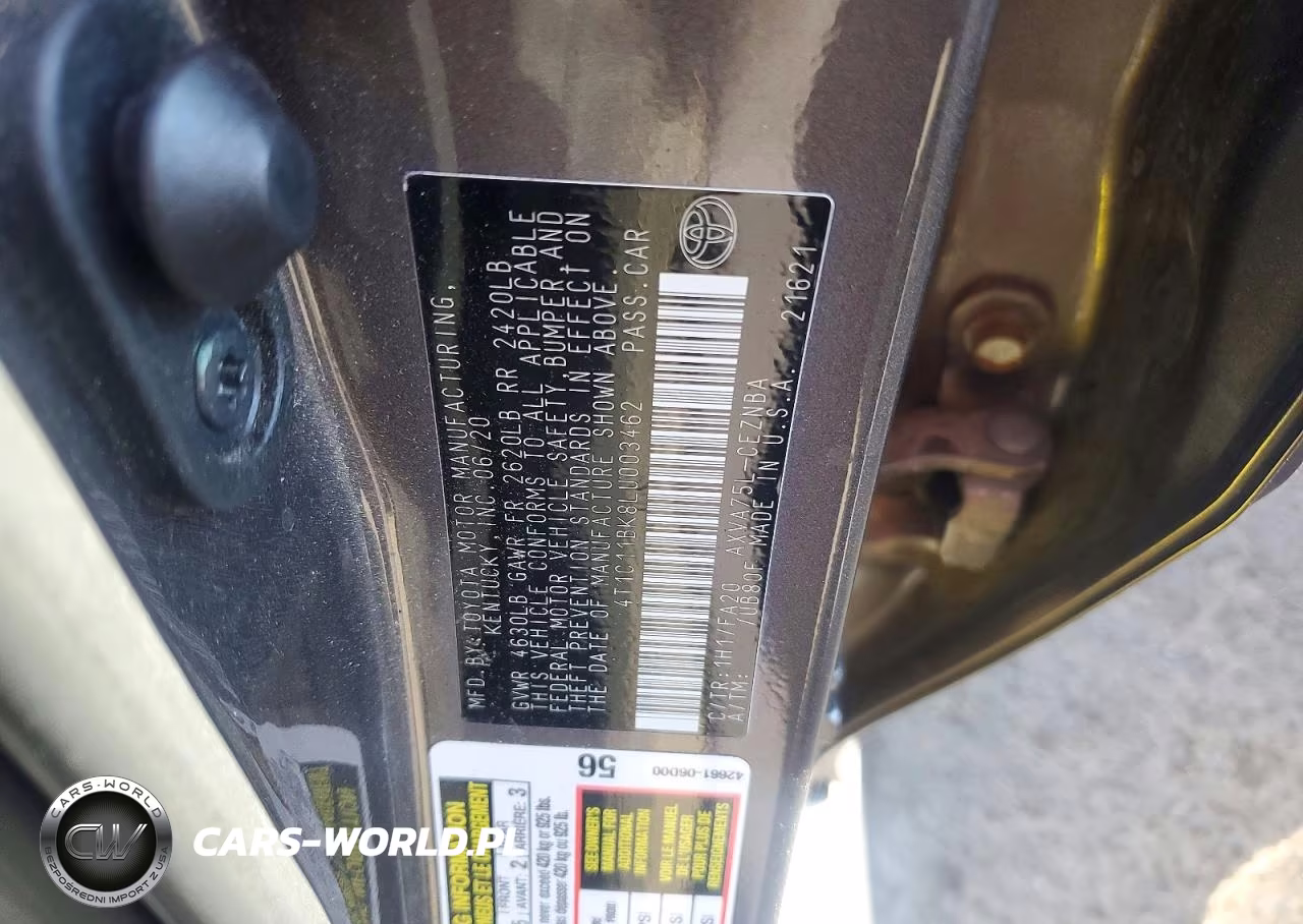 2020 Toyota Camry Le VIN:4T1C11BK8LU003462 - 12
