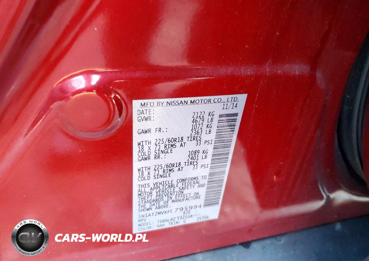 2015 Nissan Rogue Sl VIN:5N1AT2MVXFC795994 - 12