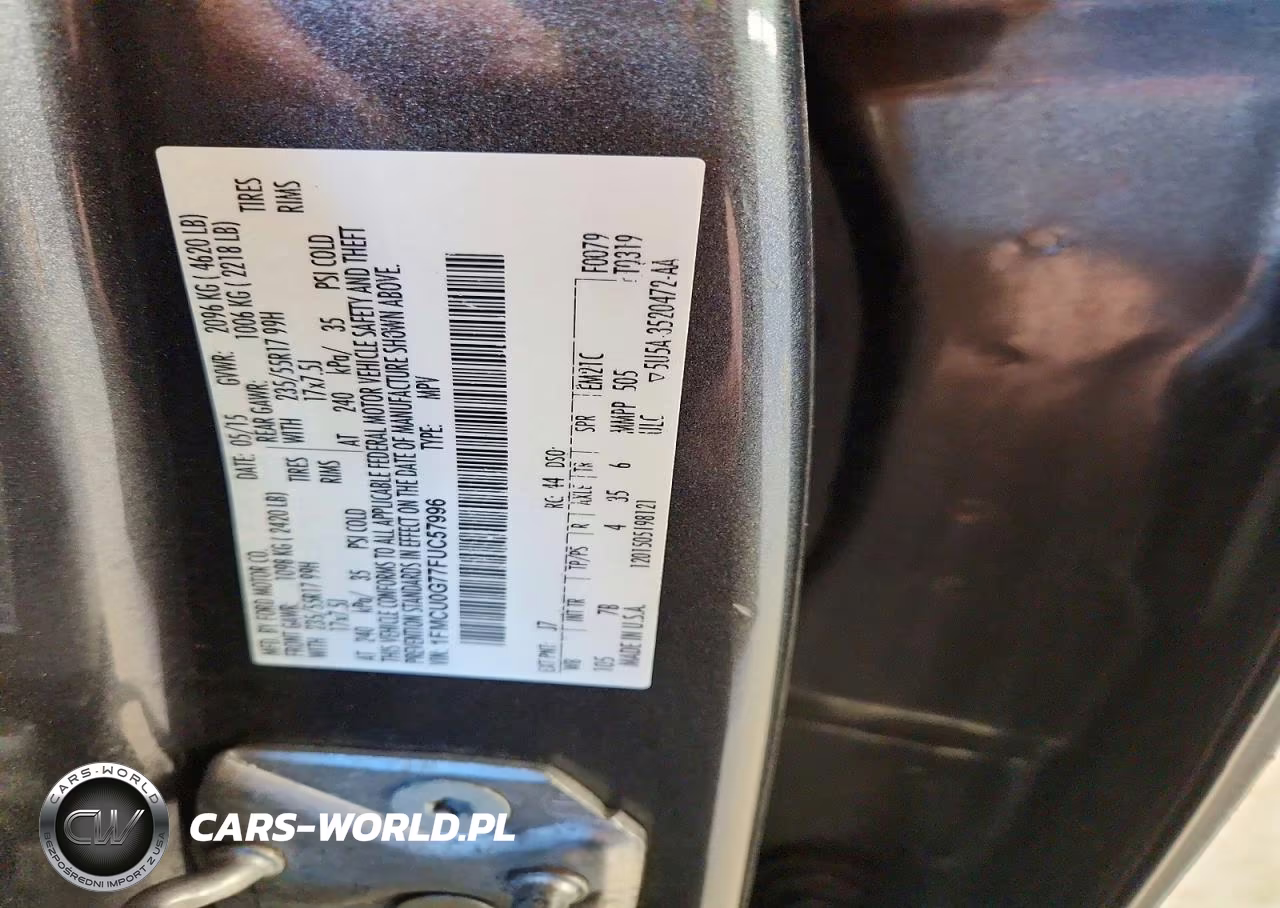 2015 Ford Escape Se VIN:1FMCU0G77FUC57996 - 12