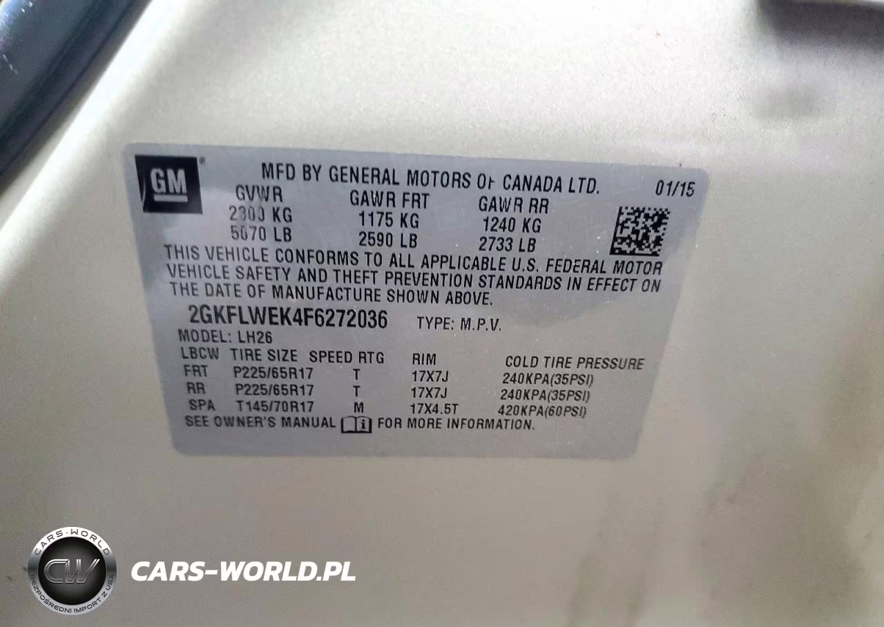 2015 GMC Terrain Sle VIN:2GKFLWEK4F6272036 - 13