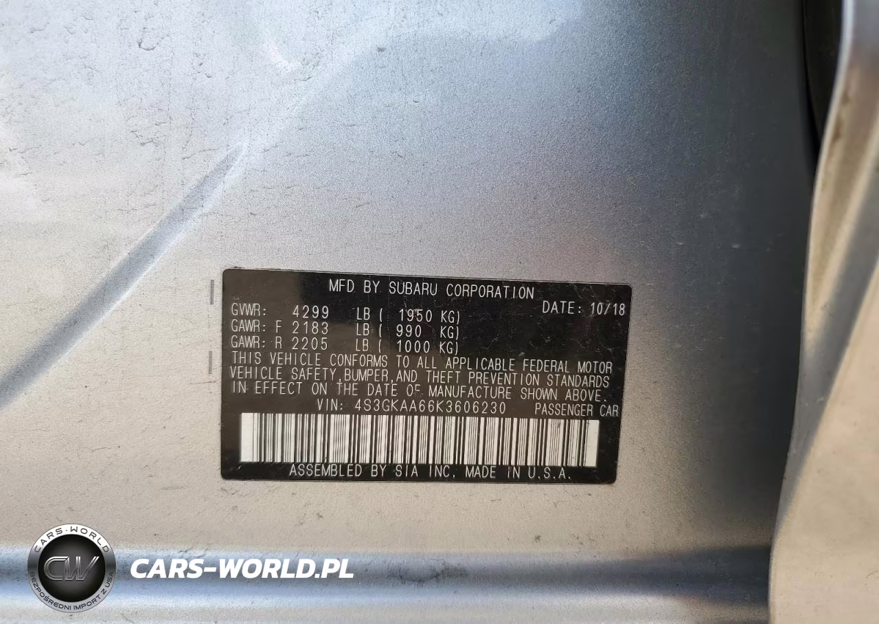 2019 Subaru Impreza VIN:4S3GKAA66K3606230 - 13