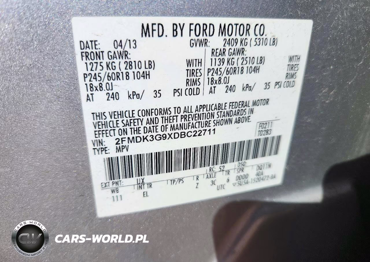 2013 Ford Edge Se VIN:2FMDK3G9XDBC22711 - 13