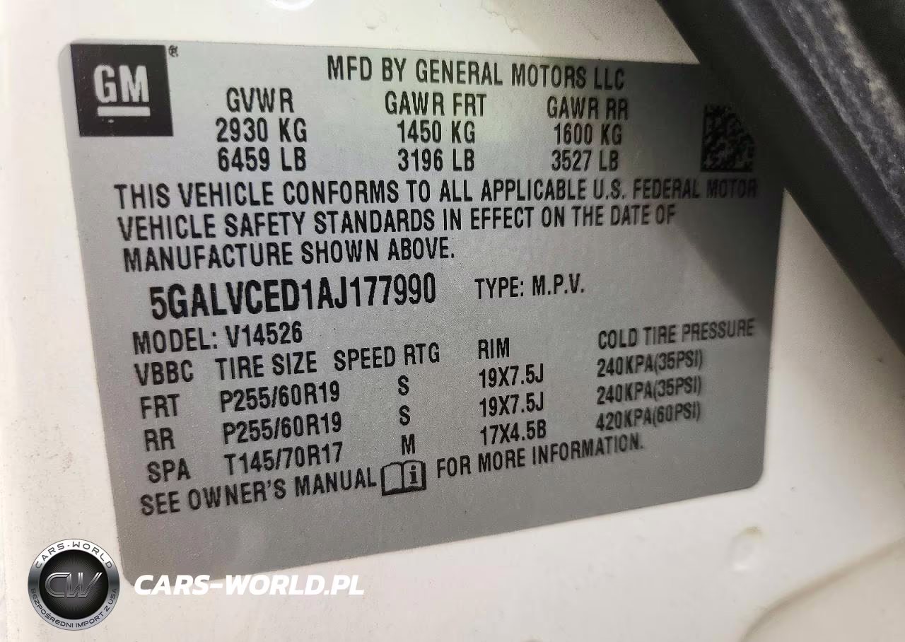 2010 Buick Enclave Cxl VIN:5GALVCED1AJ177990 - 13