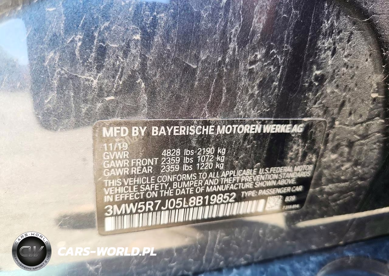 2020 BMW 330Xi VIN:3MW5R7J05L8B19852 - 12