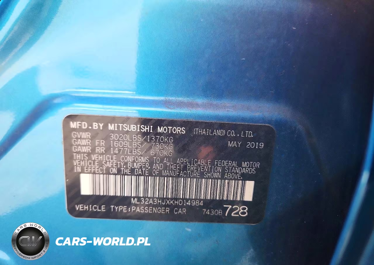 2019 Mitsubishi Mirage Es VIN:ML32A3HJXKH014984 - 12