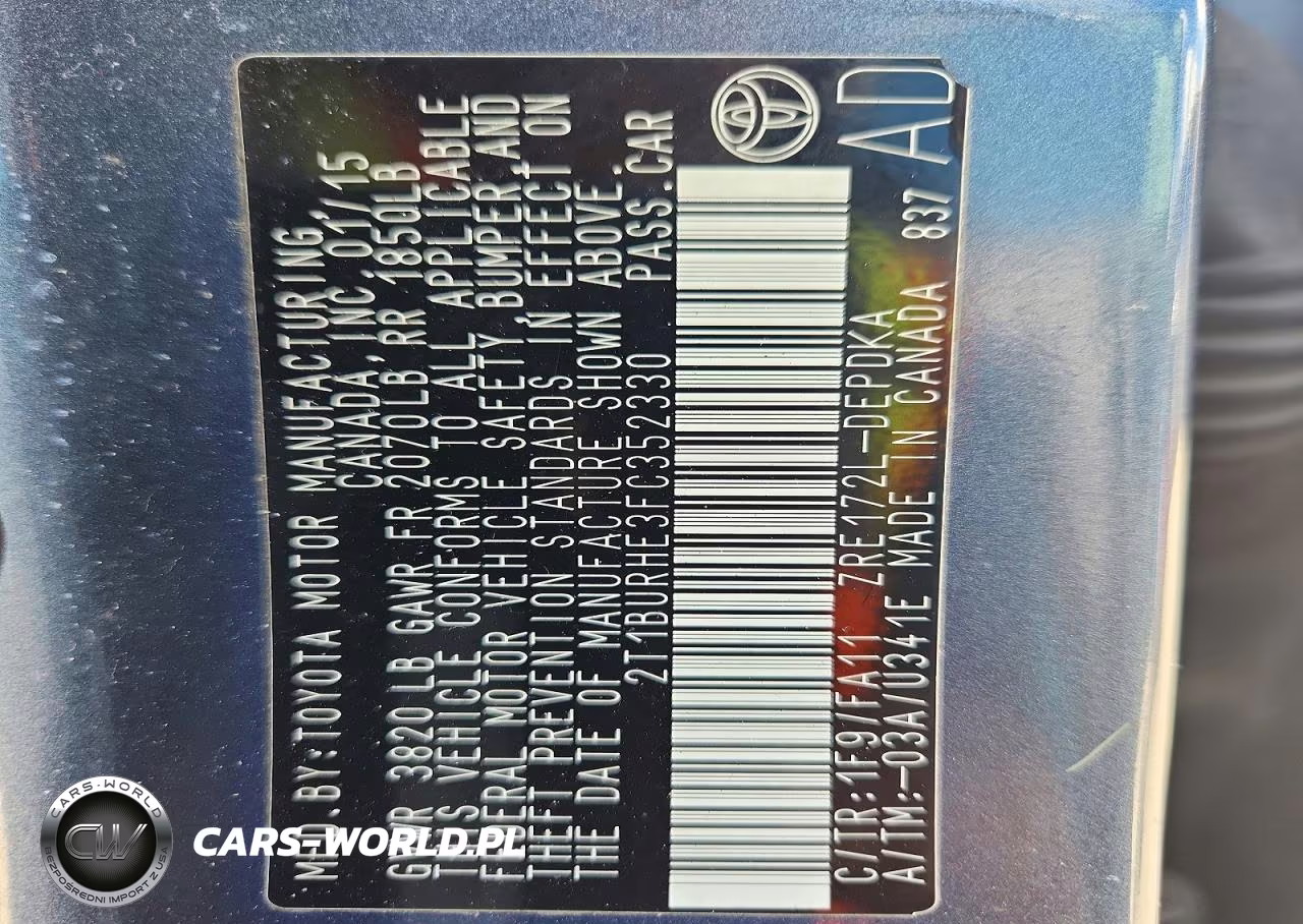 2015 Toyota Corolla L VIN:2T1BURHE3FC352330 - 12