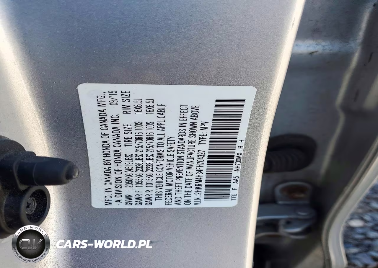2015 Honda Cr-V Lx VIN:2HKRM4H34FH704327 - 13