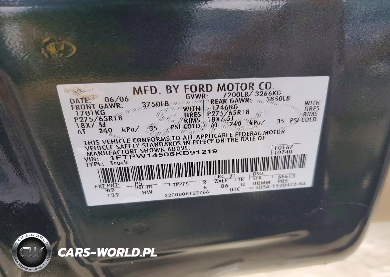 2006 Ford F150 Supercrew VIN:1FTPW14506KD91219 - 12