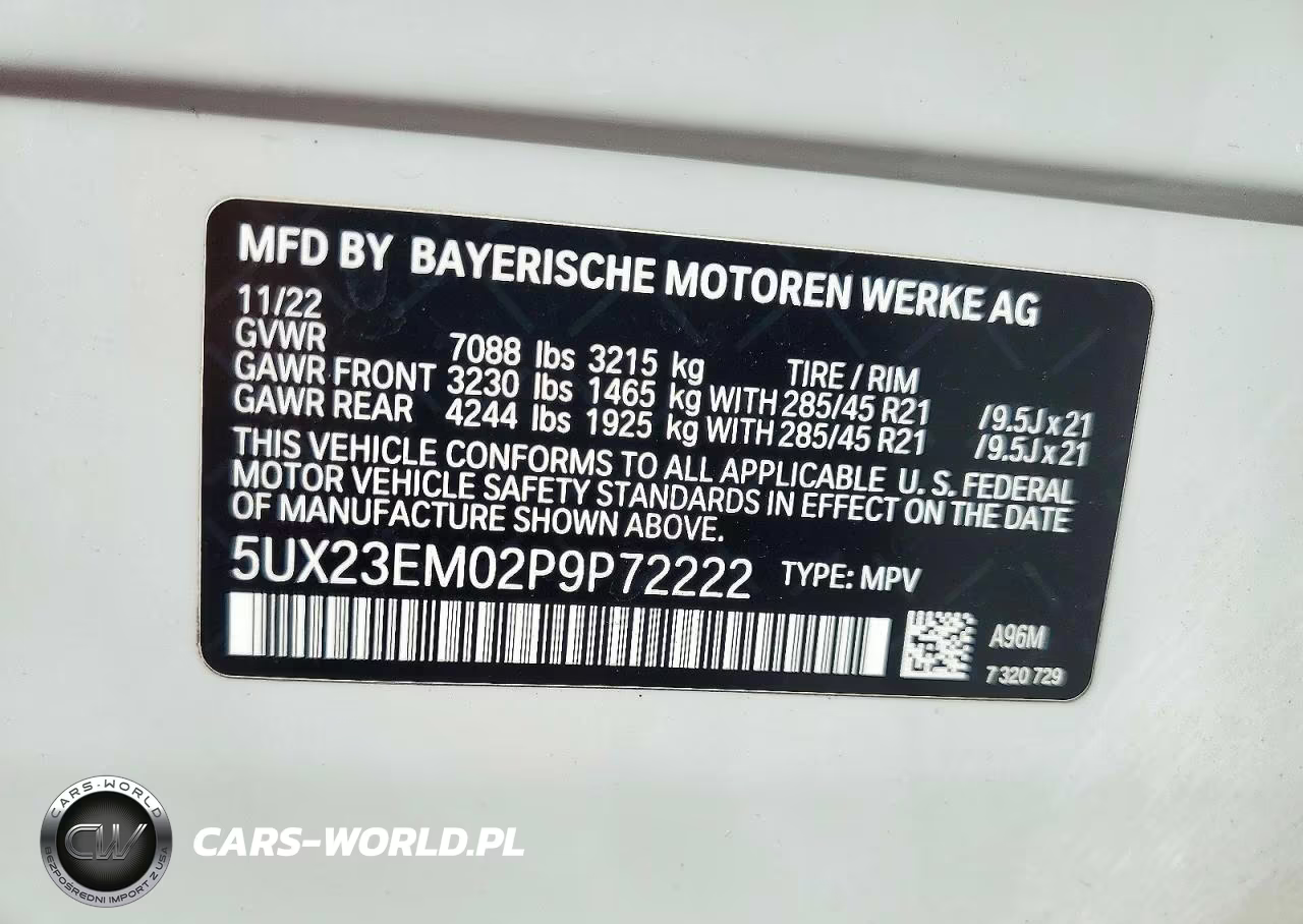 2023 BMW X7 xDrive40I VIN:5UX23EM02P9P72222 - 13