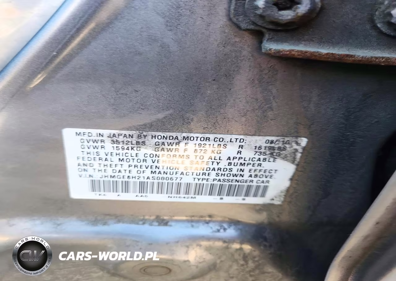 2010 Honda Fit Sport VIN:JHMGE8H21AS000677 - 12