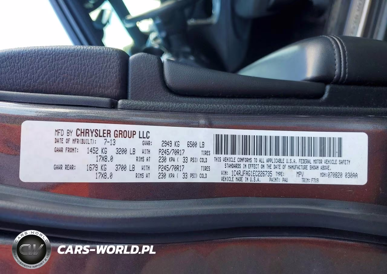 2014 Jeep Grand Cherokee Laredo VIN:1C4RJFAG1EC226735 - 14