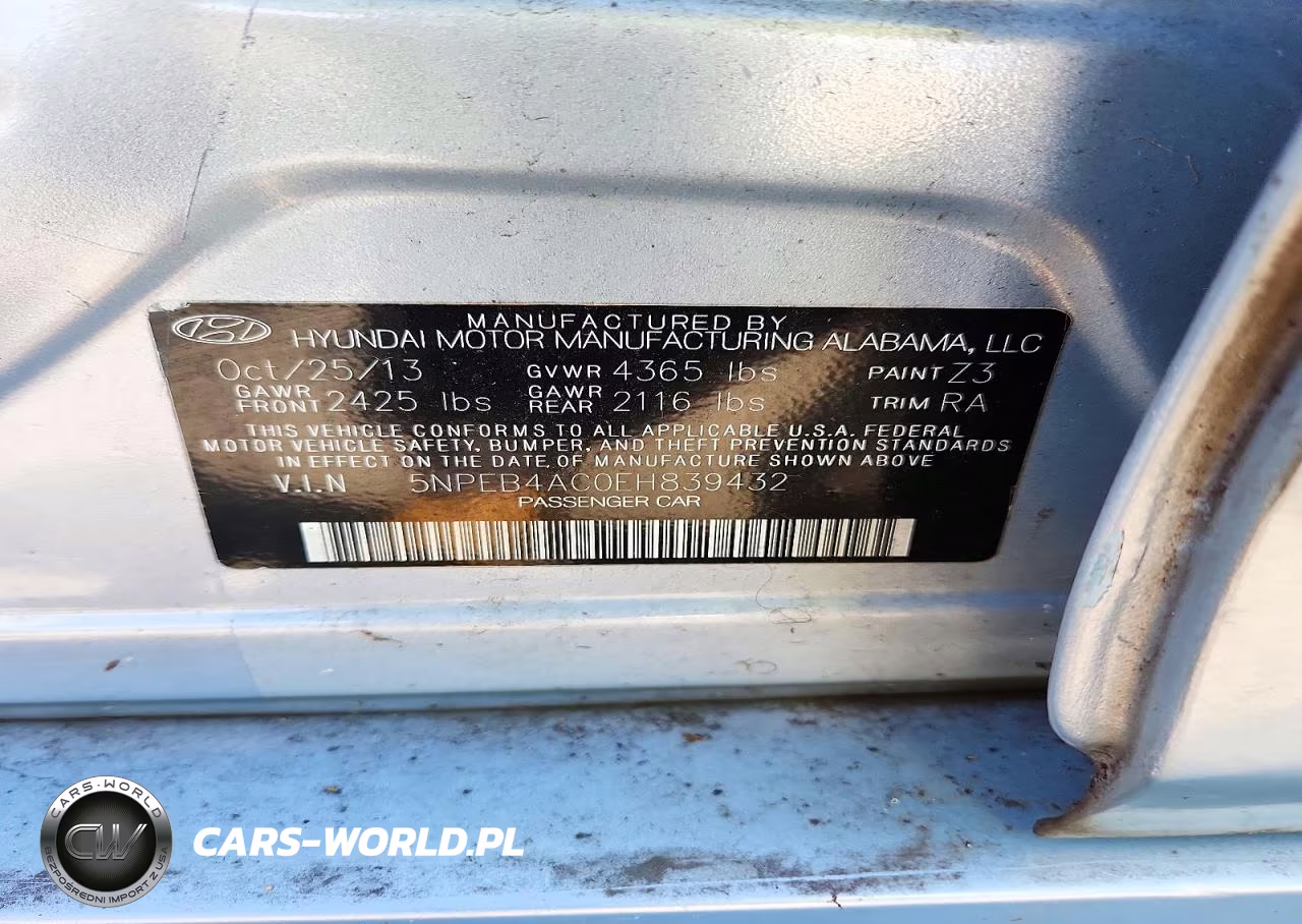 2014 Hyundai Sonata Gls VIN:5NPEB4AC0EH839432 - 13