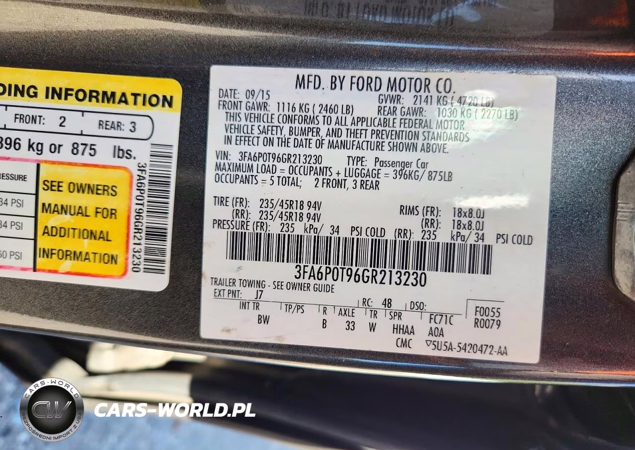 2016 Ford Fusion Se VIN:3FA6P0T96GR213230 - 12