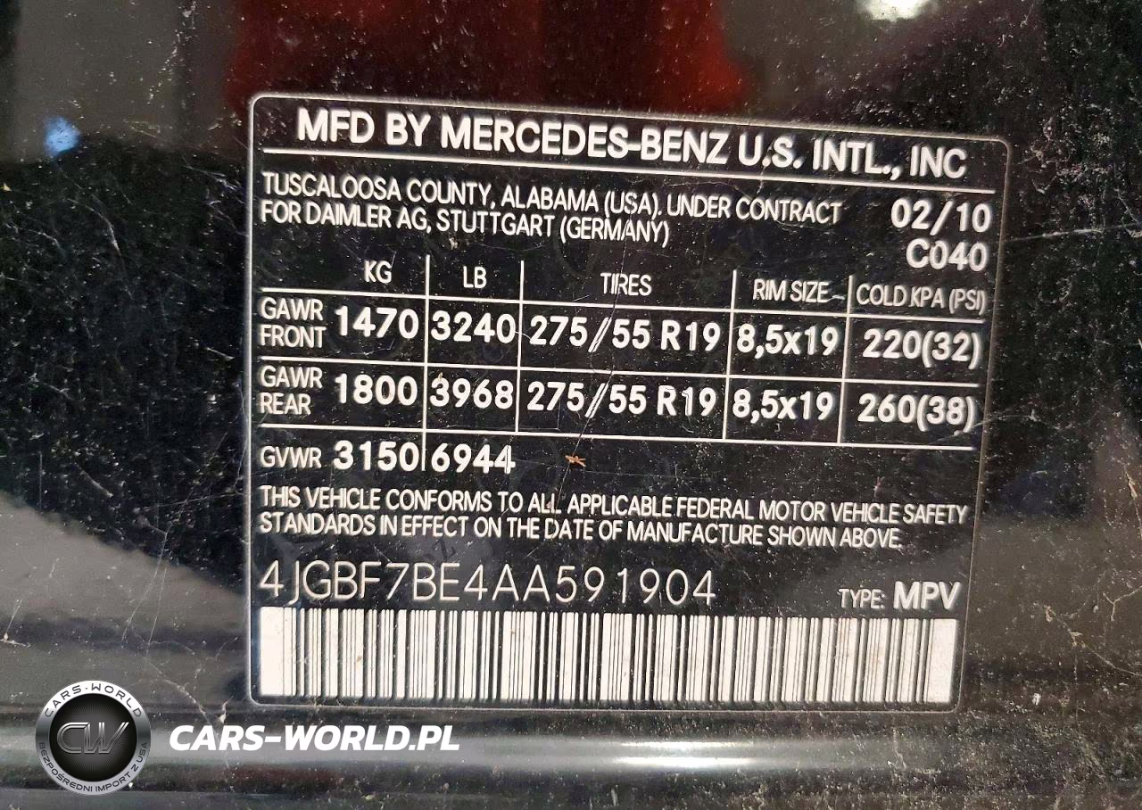 2010 Mercedes-Benz Gl 450 4Matic VIN:4JGBF7BE4AA591904 - 13