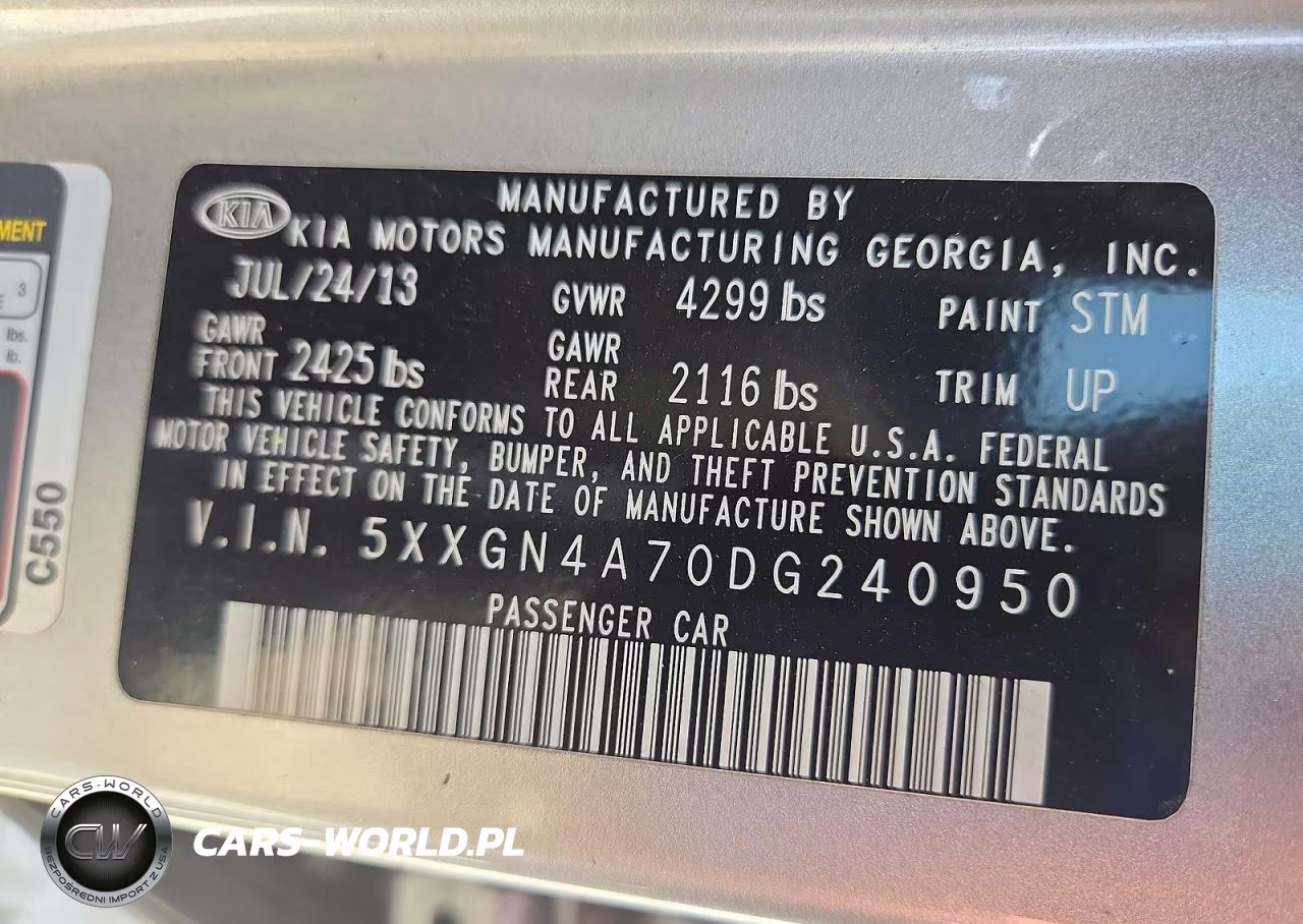 2013 Kia Optima Ex VIN:5XXGN4A70DG240950 - 13