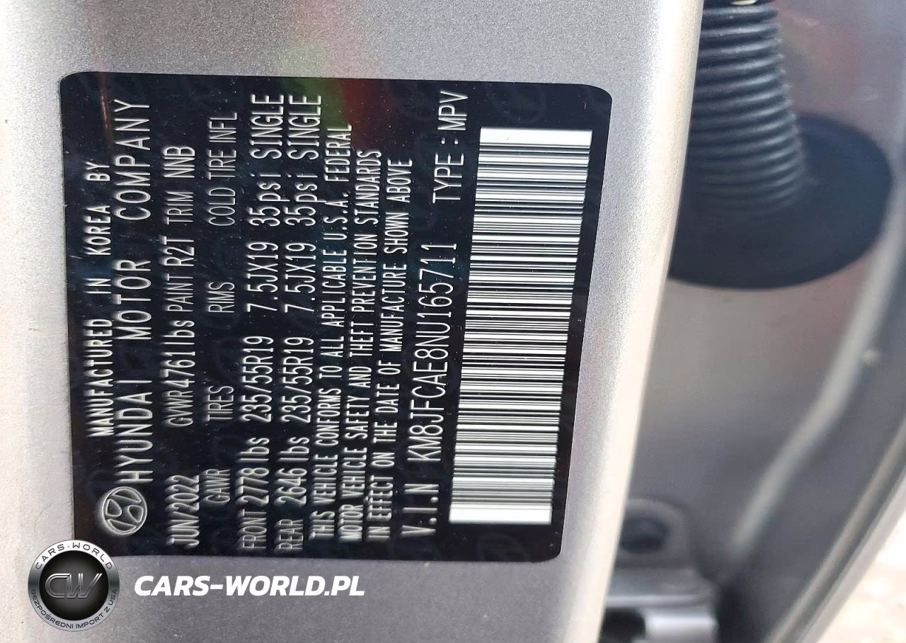 2022 Hyundai Tucson Xrt VIN:KM8JFCAE8NU165711 - 14
