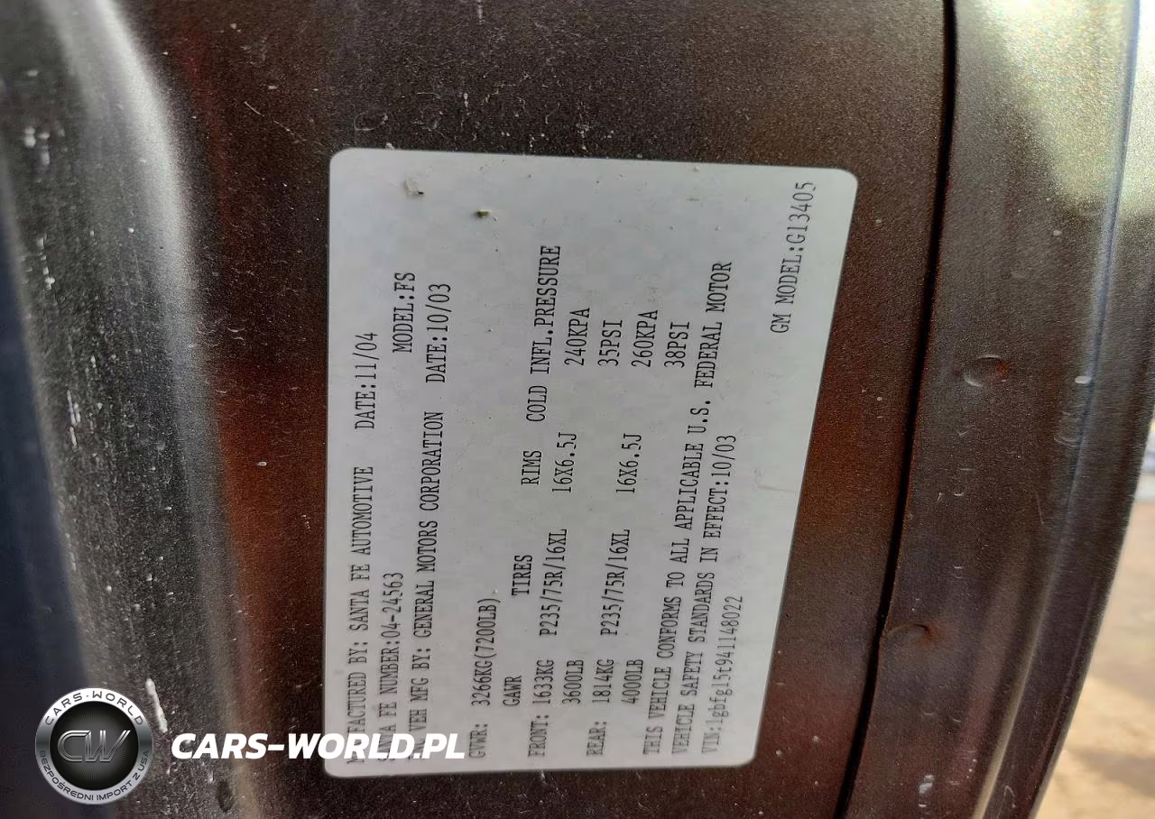 2004 Chevrolet Express VIN:1GBFG15T941148022 - 13