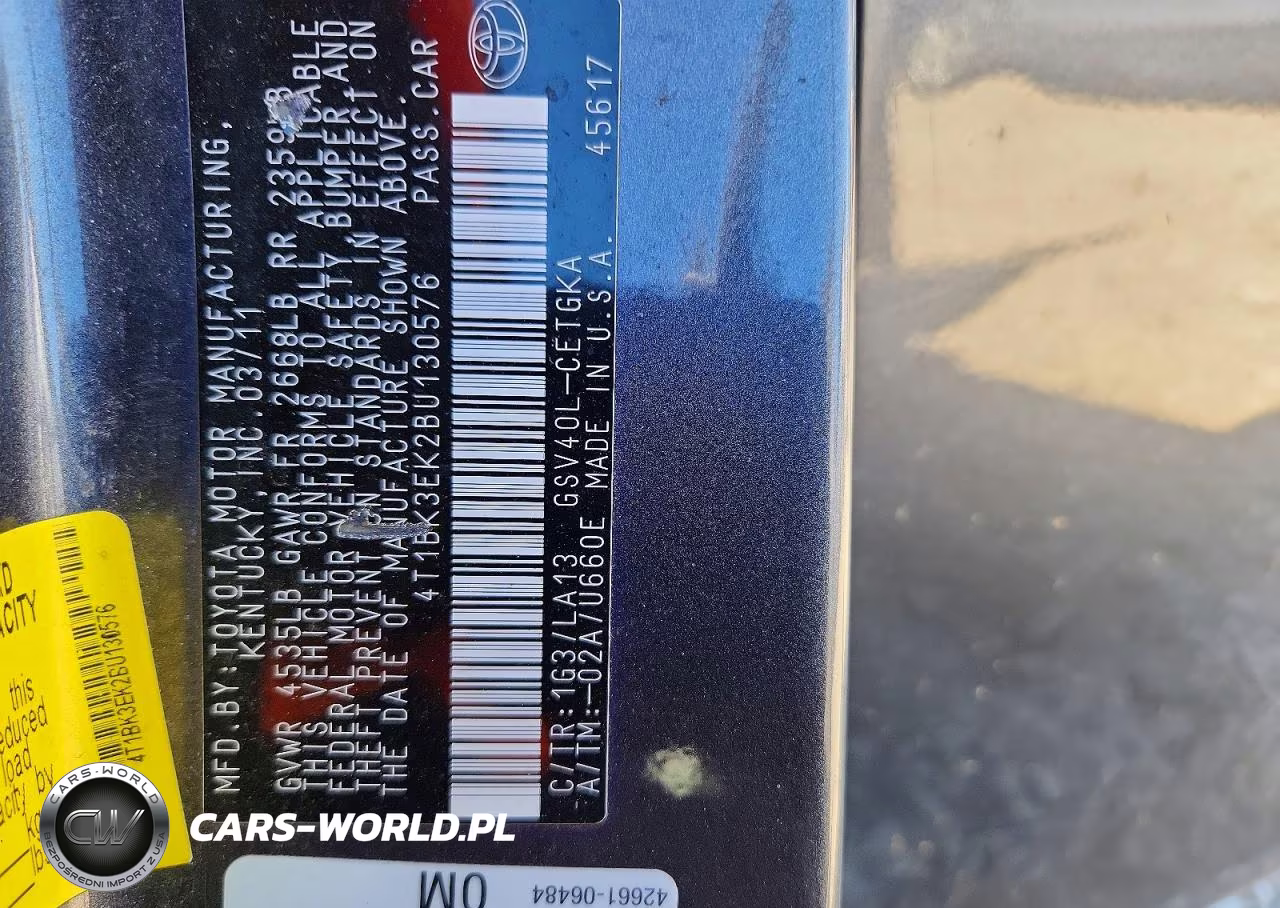 2011 Toyota Camry Xle V6 VIN:4T1BK3EK2BU130576 - 12