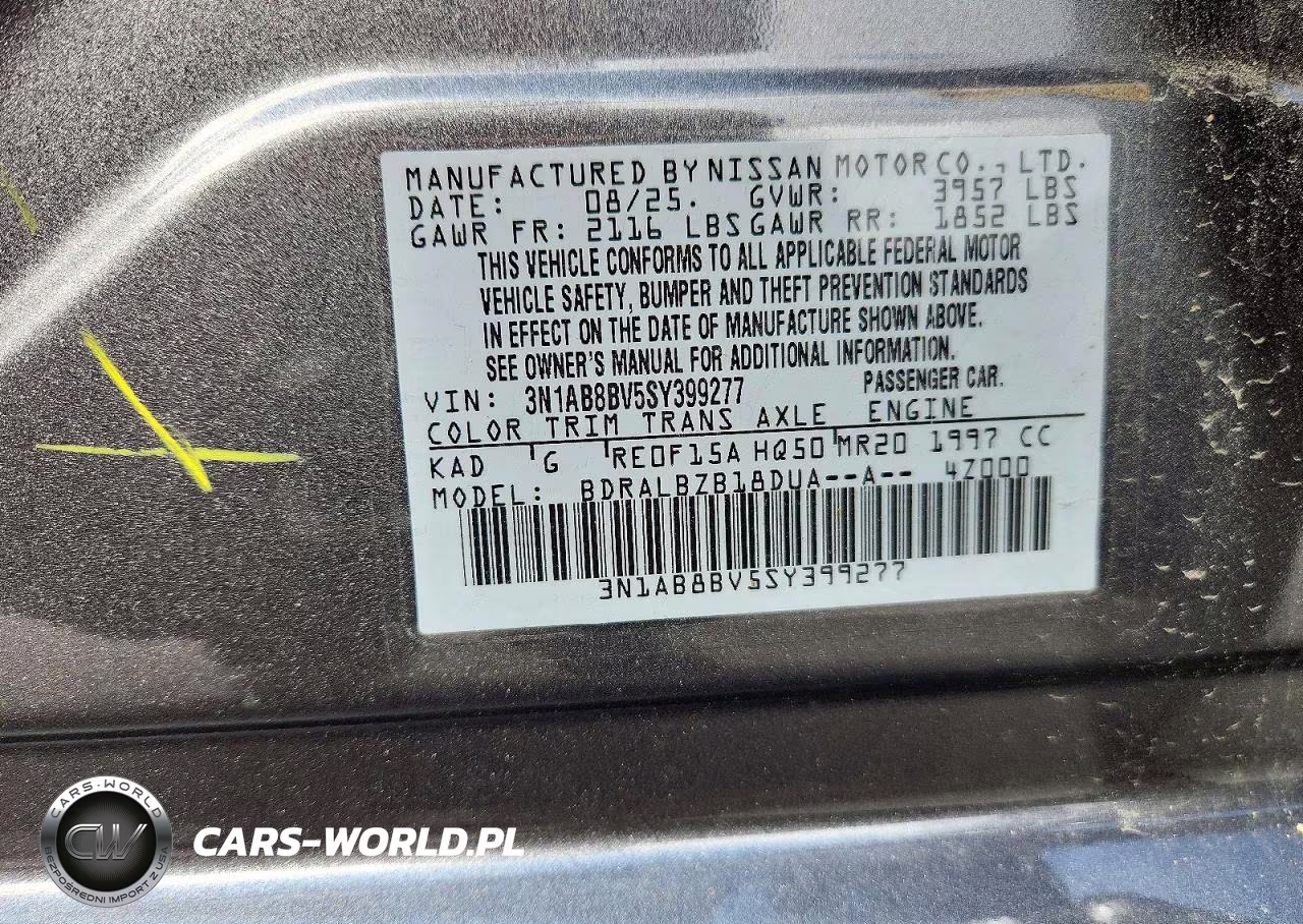 2025 Nissan Sentra S VIN:3N1AB8BV5SY399277 - 12