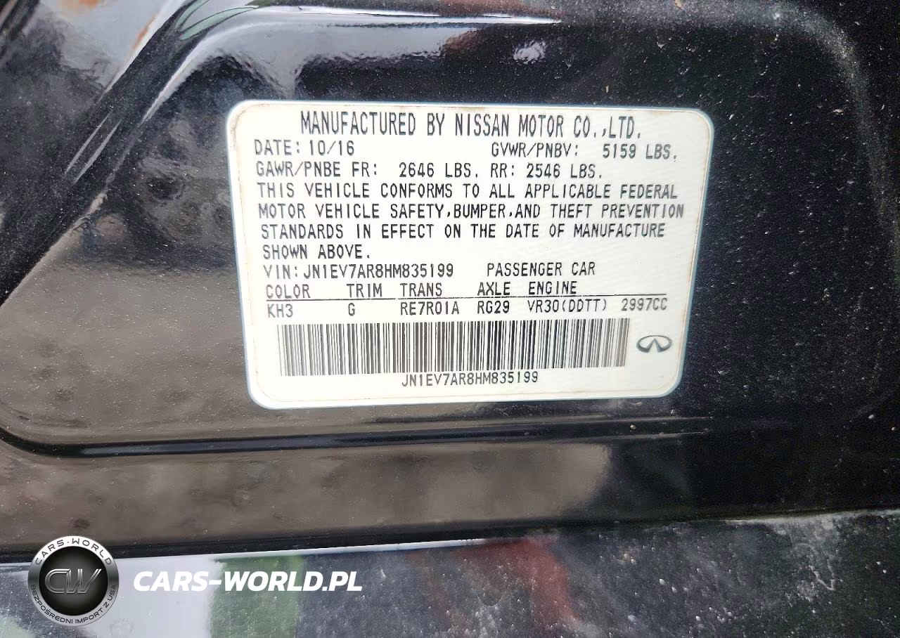 2017 Infiniti Q50 3.0T Premium VIN:JN1EV7AR8HMB35199 - 12