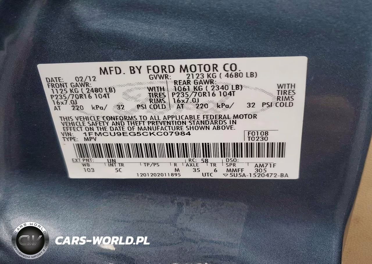 2012 Ford Escape Limited VIN:1FMCU9EG5CKC07984 - 13