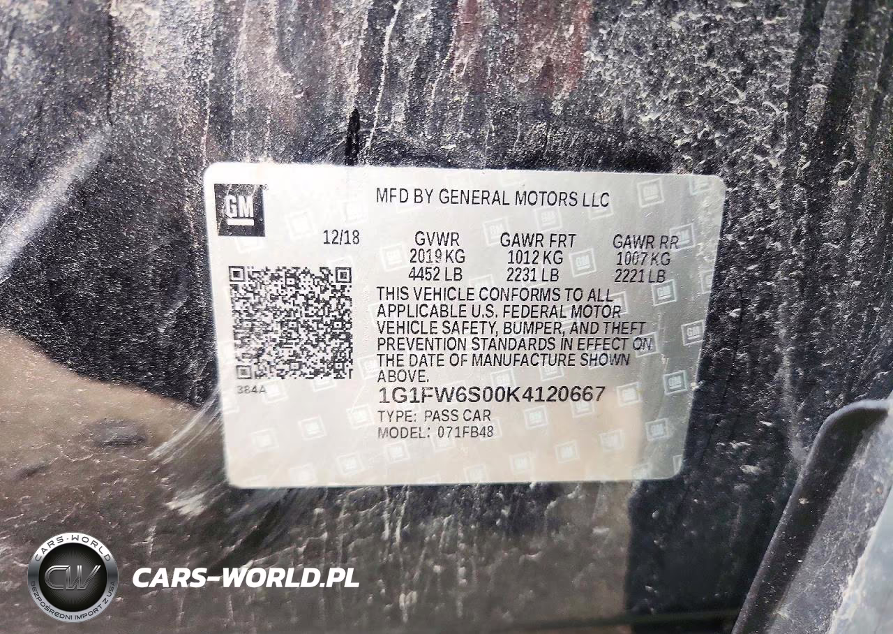 2019 Chevrolet Bolt Ev Lt VIN:1G1FW6S00K4120667 - 13