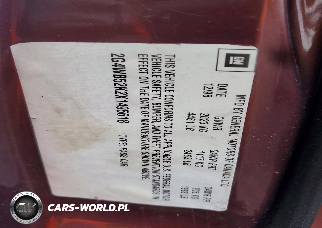 1999 Buick Regal Ls VIN:2G4WB52K2X1495618 - 12