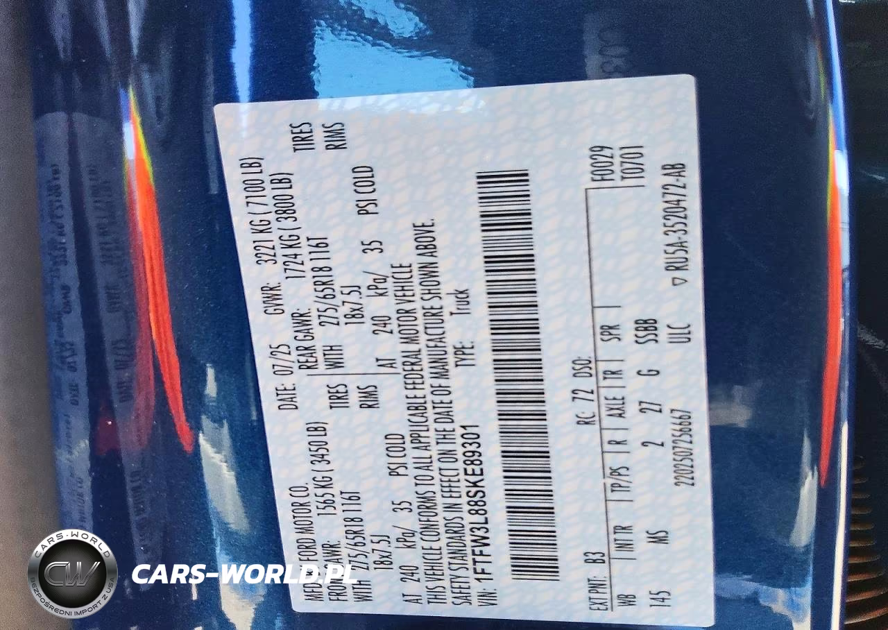 2025 Ford F150 Xlt VIN:1FTFW3L88SKE89301 - 12