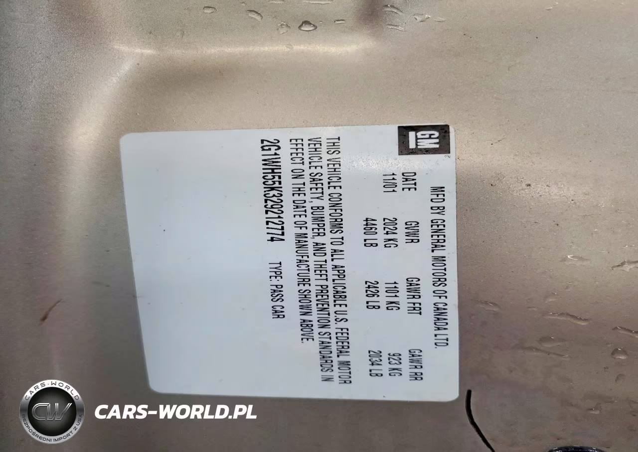 2002 Chevrolet Impala Ls VIN:2G1WH55K329212774 - 12