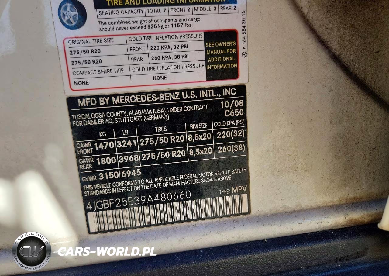 2009 Mercedes-Benz Gl VIN:4JGBF25E39A480660 - 13