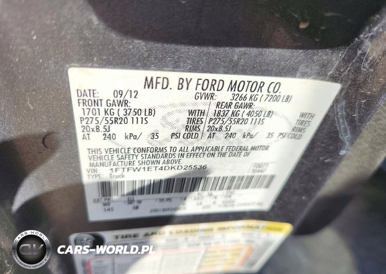 2013 Ford F150 Supercrew VIN:1FTFW1ET4DKD25536 - 13