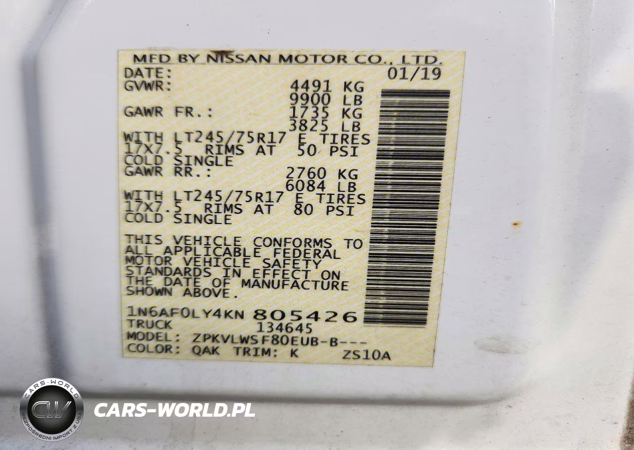 2019 Nissan Nv2500 High Roof Delivery Van VIN:1N6AF0LY4KN805426 - 14
