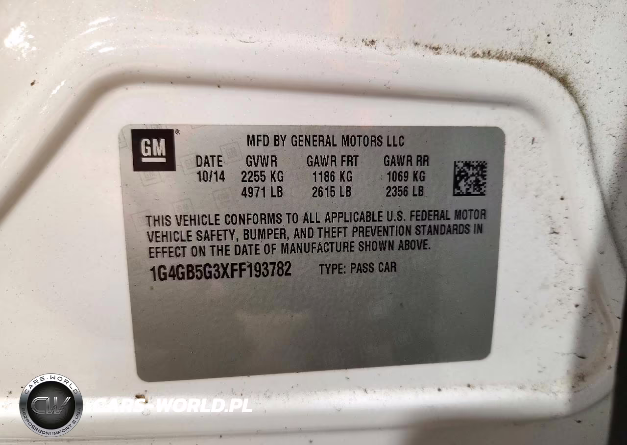 2015 Buick Lacrosse VIN:1G4GB5G3XFF193782 - 12